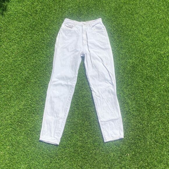 90s Vintage Bill Blass White Straight Leg Denim Mom Jeans 10 Womens 26 27 28 - Picture 1 of 6